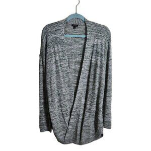 Talbots Open Front Marled Pale Green Knit Long Line Cardigan Sweater Size L